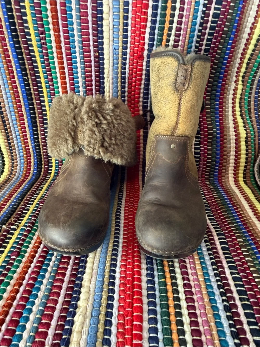 Dansko Brown and Tan Shearling-Lined Ankle Boots